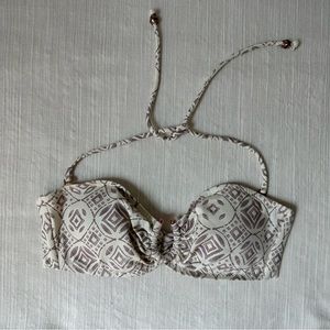EUC Eberjey Geometric Bandeau Bikini Top Taupe S